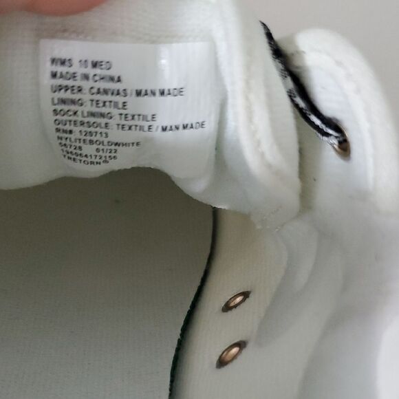 Tretorn NY Lite Bold White Canvas Platform Sneakers Gingham Ribbon Laces W10 - Picture 8 of 10